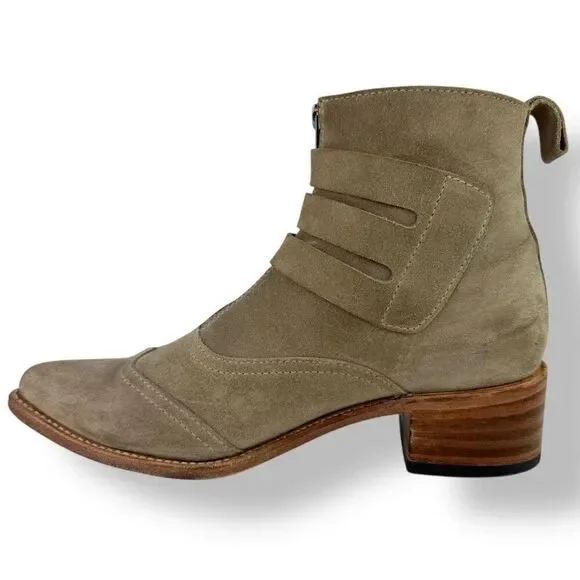 Sendra Western Moto Buckle Ankle Boots Tan Suede Triple Strap Women’s 9.5 - Picture 4 of 13